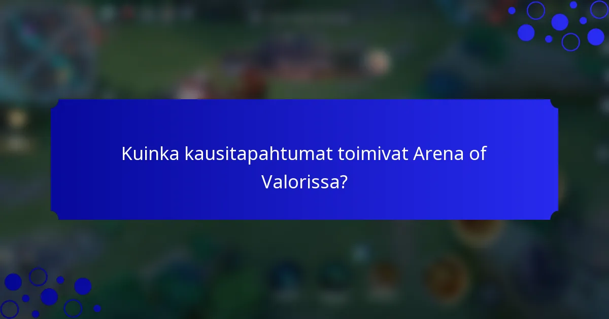 Kuinka kausitapahtumat toimivat Arena of Valorissa?
