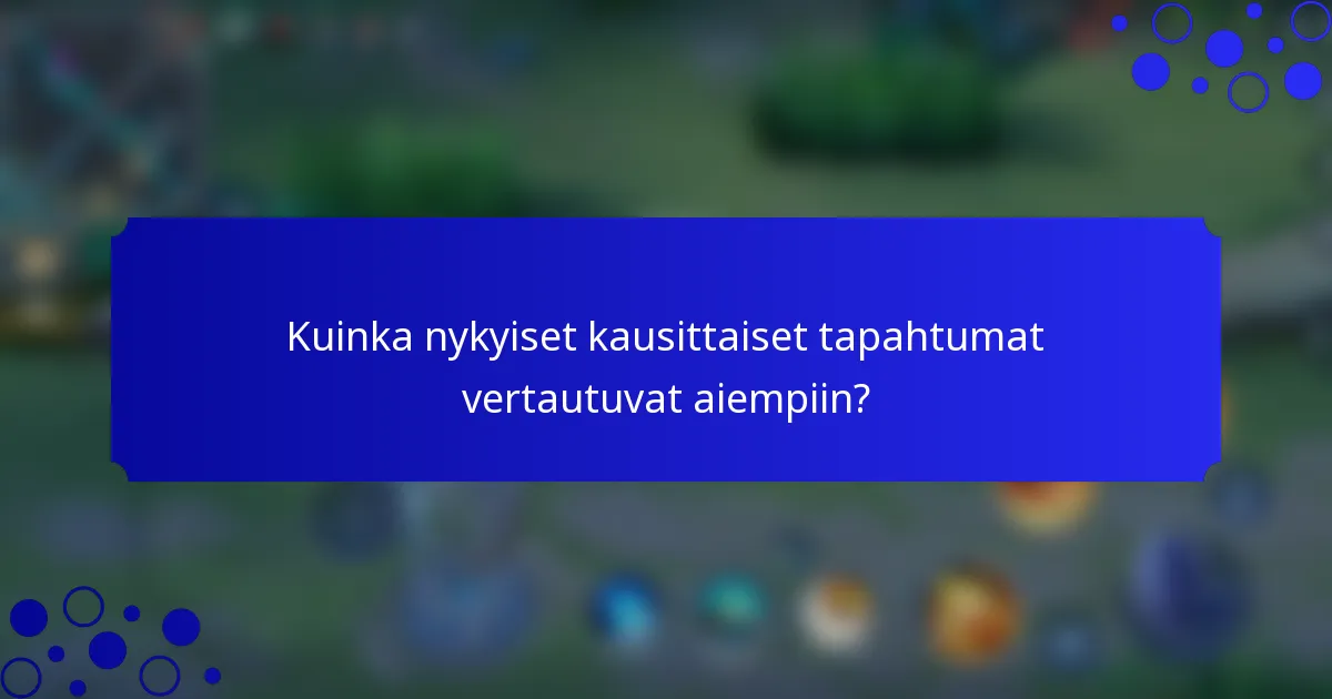 Kuinka nykyiset kausittaiset tapahtumat vertautuvat aiempiin?