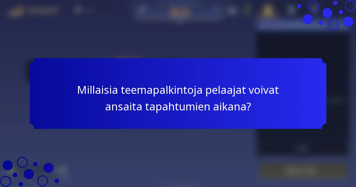 Millaisia teemapalkintoja pelaajat voivat ansaita tapahtumien aikana?